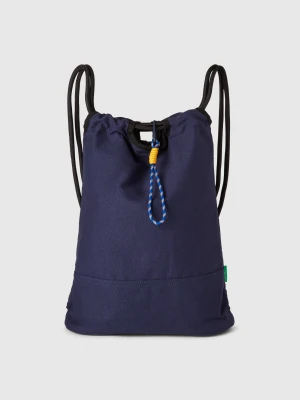 Benetton, Sack Rucksack In Pure Cotton, size OS, Blue, Men United Colors of Benetton