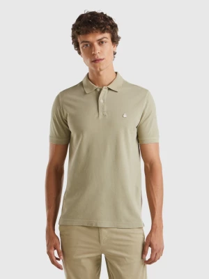 Benetton, Sage Green Regular Fit Polo, size L, Light Green, Men United Colors of Benetton