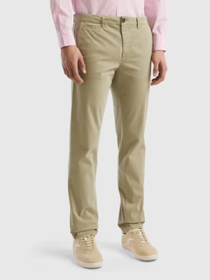 Benetton, Sage Green Slim Fit Chinos, size 46, Light Green, Men United Colors of Benetton