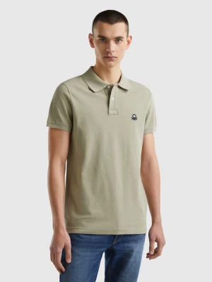 Benetton, Sage Green Slim Fit Polo, size M, Light Green, Men United Colors of Benetton