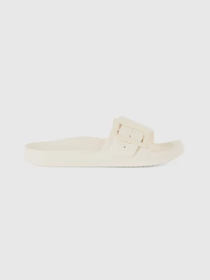 Benetton, Sandals With Band And Buckle, size 37, Creamy White, Women United Colors of Benetton