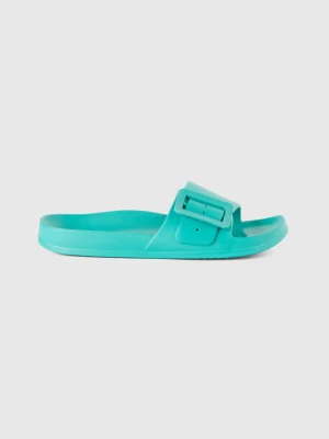 Benetton, Sandals With Band And Buckle, size 38, Aqua, Women United Colors of Benetton