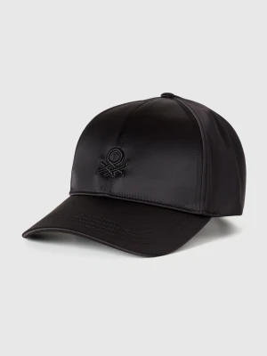 Benetton, Satin Look Baseball Cap, Size: OS, Black, Women United Colors of Benetton