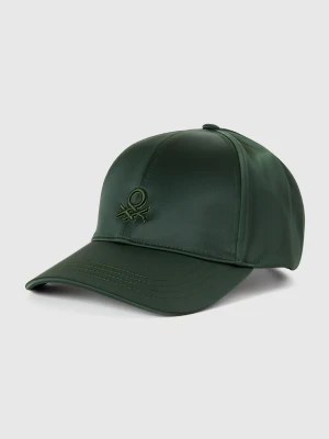 Benetton, Satin Look Baseball Cap, Size: OS, Military Green, Women United Colors of Benetton