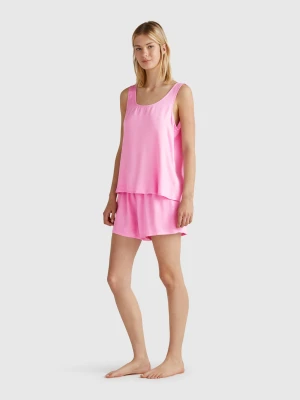 Benetton, Satin Pyjamas, size XXS, Pink, Women United Colors of Benetton