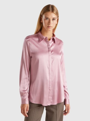 Benetton, Satin Shirt, size S, Mauve, Women United Colors of Benetton