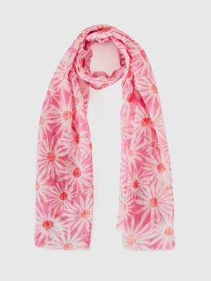 Benetton, Scarf In Linen And Cotton Blend, size OS, Pink, Women United Colors of Benetton