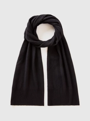 Benetton, Scarf In Pure Merino Wool, size OS, Black, Women United Colors of Benetton