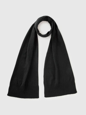 Benetton, Black Scarf In Pure Merino Wool, Size: OS, Black, Women United Colors of Benetton