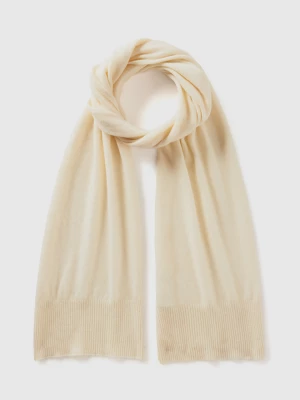 Benetton, Scarf In Pure Merino Wool, size OS, Creamy White, Women United Colors of Benetton