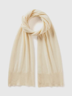 Benetton, Scarf In Pure Merino Wool, size OS, Creamy White, Women United Colors of Benetton