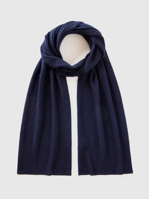 Benetton, Scarf In Pure Merino Wool, size OS, Dark Blue, Women United Colors of Benetton