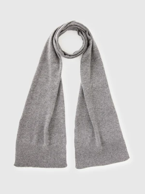 Benetton, Gray Marl Scarf In Pure Merino Wool, Size: OS, Light Gray, Women United Colors of Benetton