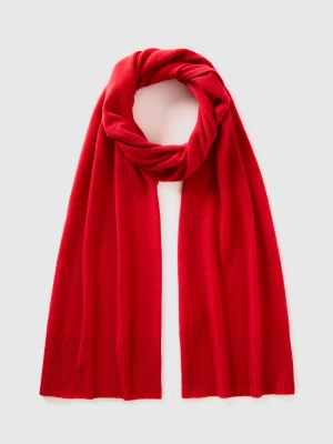 Benetton, Scarf In Pure Merino Wool, size OS, Red, Women United Colors of Benetton