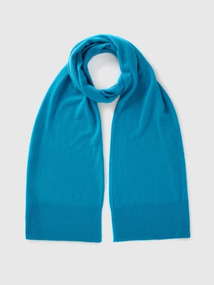 Benetton, Scarf In Pure Merino Wool, size OS, Turquoise, Women United Colors of Benetton