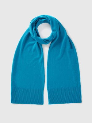 Benetton, Scarf In Pure Merino Wool, size OS, Turquoise, Women United Colors of Benetton