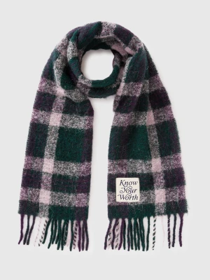 Benetton, Scottish Scarf In Alpaca And Wool Blend, Size: OS, Green, Women United Colors of Benetton