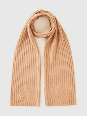 Benetton, Scarf With Cable Knit, size OS, Camel, Women United Colors of Benetton