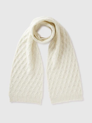 Benetton, Scarf With Lurex, Size: 122-168, Creamy White, Kids United Colors of Benetton