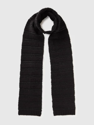 Benetton, Scarf With Lurex, Size: OS, Black, Women United Colors of Benetton