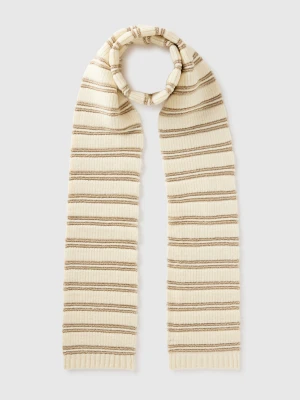Benetton, Scarf With Lurex, Size: OS, Creamy White, Women United Colors of Benetton