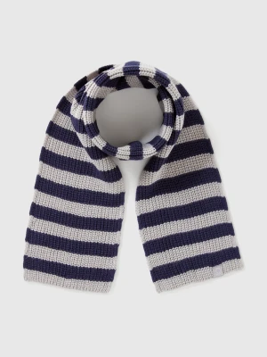 Benetton, Scarf With Multicolor Stripes, Size: 104-116, Light Gray, Kids United Colors of Benetton
