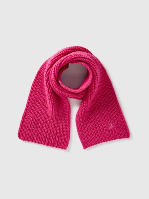 Benetton, Scarf With Rhinestone Logo, size 122-168, Fuchsia, Kids United Colors of Benetton