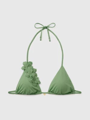 Benetton, Sea Triangle With Flower Application, Size: 1°, Green, Women United Colors of Benetton