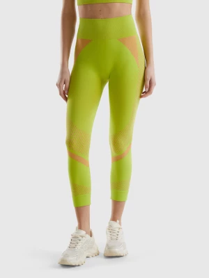 Benetton, Seamless Sports 3/4 Leggings, size M, Lime, Women United Colors of Benetton