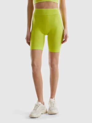 Benetton, Seamless Sports Cycling Leggings, size M, Lime, Women United Colors of Benetton