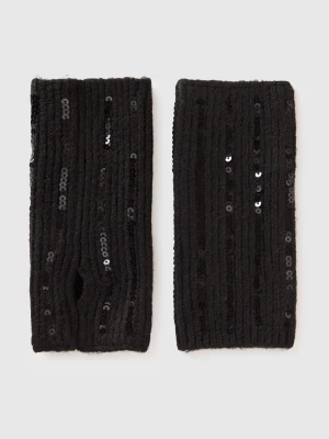 Benetton, Sequined Arm Warmers, Size: M-L, Black, Kids United Colors of Benetton