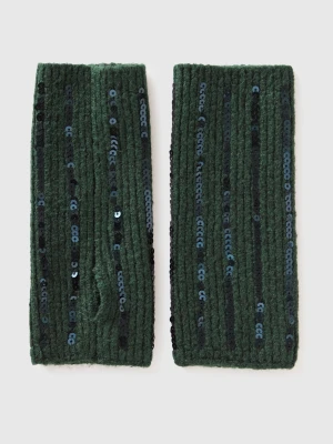 Benetton, Sequined Arm Warmers, Size: M-L, Dark Green, Kids United Colors of Benetton