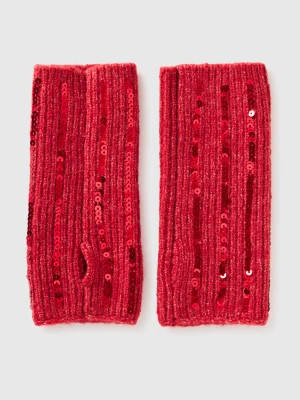 Benetton, Sequined Arm Warmers, Size: M-L, Red, Kids United Colors of Benetton