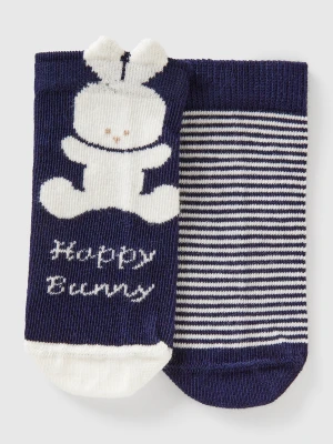 Benetton, Set Of Socks With Stripes And Bunny, size 74, Dark Gray, Kids United Colors of Benetton