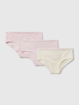Benetton, Set Of Three Underwear In Stretch Cotton, size XXS, Creamy White, Kids United Colors of Benetton