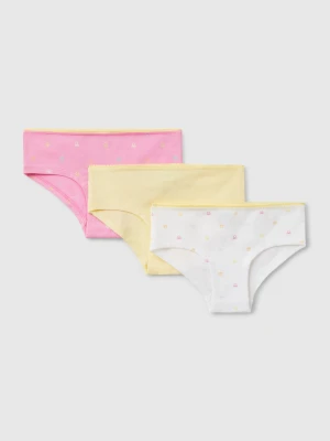 Benetton, Set Of Three Underwear In Stretch Cotton, size XXS, Multi-color, Kids United Colors of Benetton