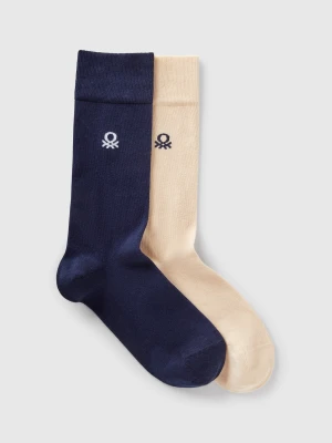 Benetton, Set Of Two Pairs Of High Socks, size 36-41, Multi-color, Women United Colors of Benetton