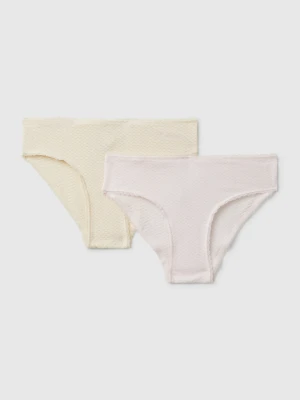 Benetton, Set Of Two Pairs Of Underwear In Stretch Cotton Blend, Size: XXS, Multi-color, Kids United Colors of Benetton