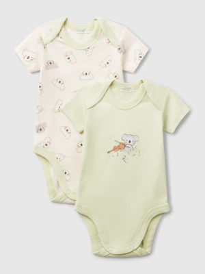 Benetton, Set Of Two Short Sleeve Bodysuits, size 82, Multi-color, Kids United Colors of Benetton