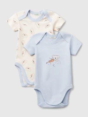 Zdjęcie produktu Benetton, Set Of Two Short Sleeve Bodysuits, size 90, Sky Blue, Kids United Colors of Benetton