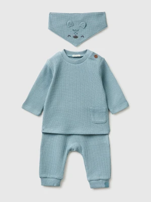 Benetton, Set With Top, Trousers And Bib, Size: 82, Light Blue, Kids United Colors of Benetton