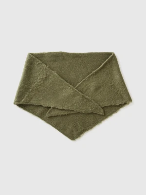 Benetton, Shawl In Wool Blend, Size: OS, Military Green, Women United Colors of Benetton