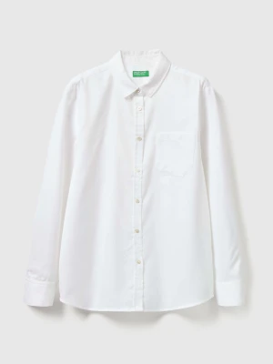 Benetton, Shirt In Cotton Blend, Size: XXS, White, Women United Colors of Benetton