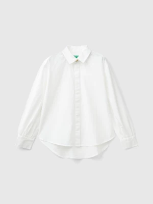 Benetton, Shirt In Pure Cotton, size XL, Creamy White, Kids United Colors of Benetton