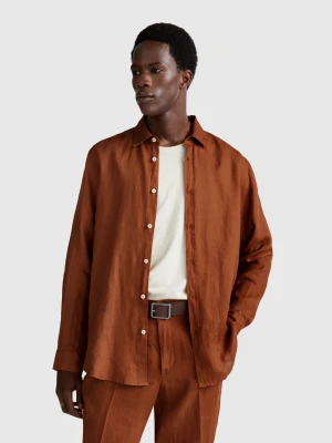 Benetton, Shirt In Pure Linen, size XS, , Men United Colors of Benetton