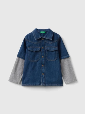 Benetton, Shirt With Double Sleeves, size 104, Dark Blue, Kids United Colors of Benetton