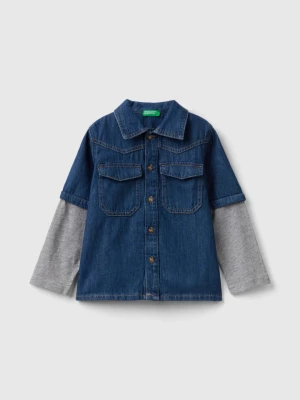 Benetton, Shirt With Double Sleeves, size 82, Dark Blue, Kids United Colors of Benetton