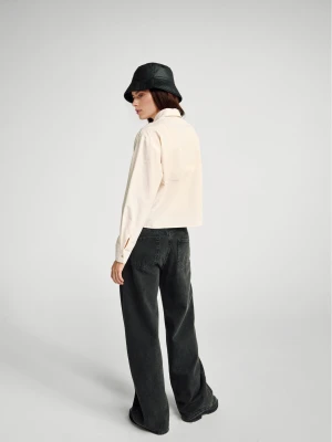 Benetton, Shirt With Floral Embroidery, Size: S, Creamy White, Women United Colors of Benetton