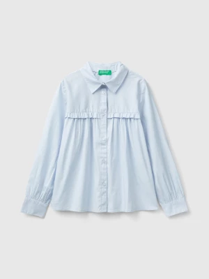 Benetton, Shirt With Rouches On The Yoke, size 3XL, Sky Blue, Kids United Colors of Benetton