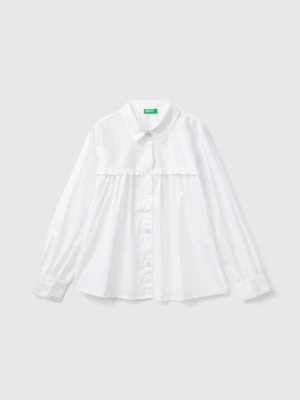 Benetton, Shirt With Rouches On The Yoke, size 3XL, White, Kids United Colors of Benetton